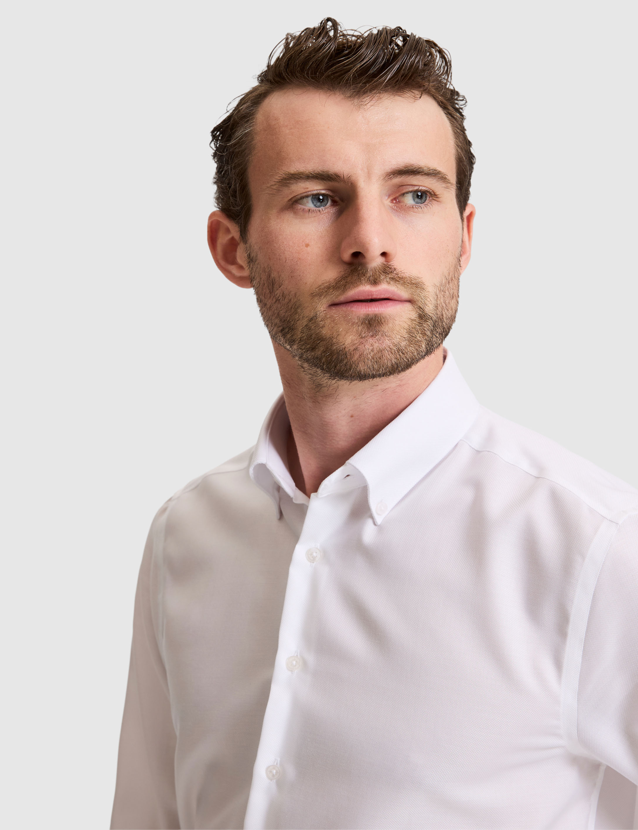 Beyaz Slim Fit Uzun Kollu Basic Gömlek