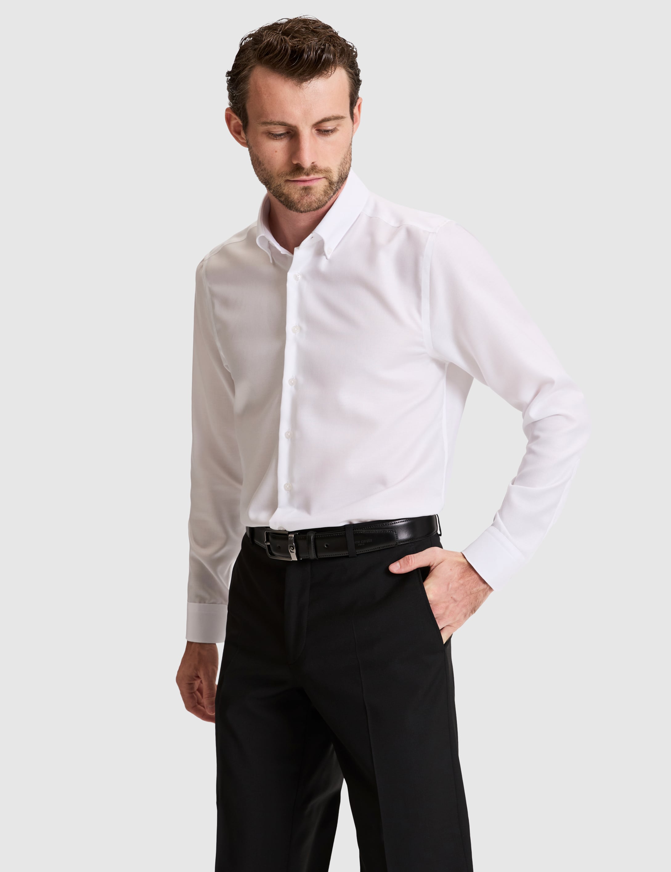 Beyaz Slim Fit Uzun Kollu Basic Gömlek - 50330128005