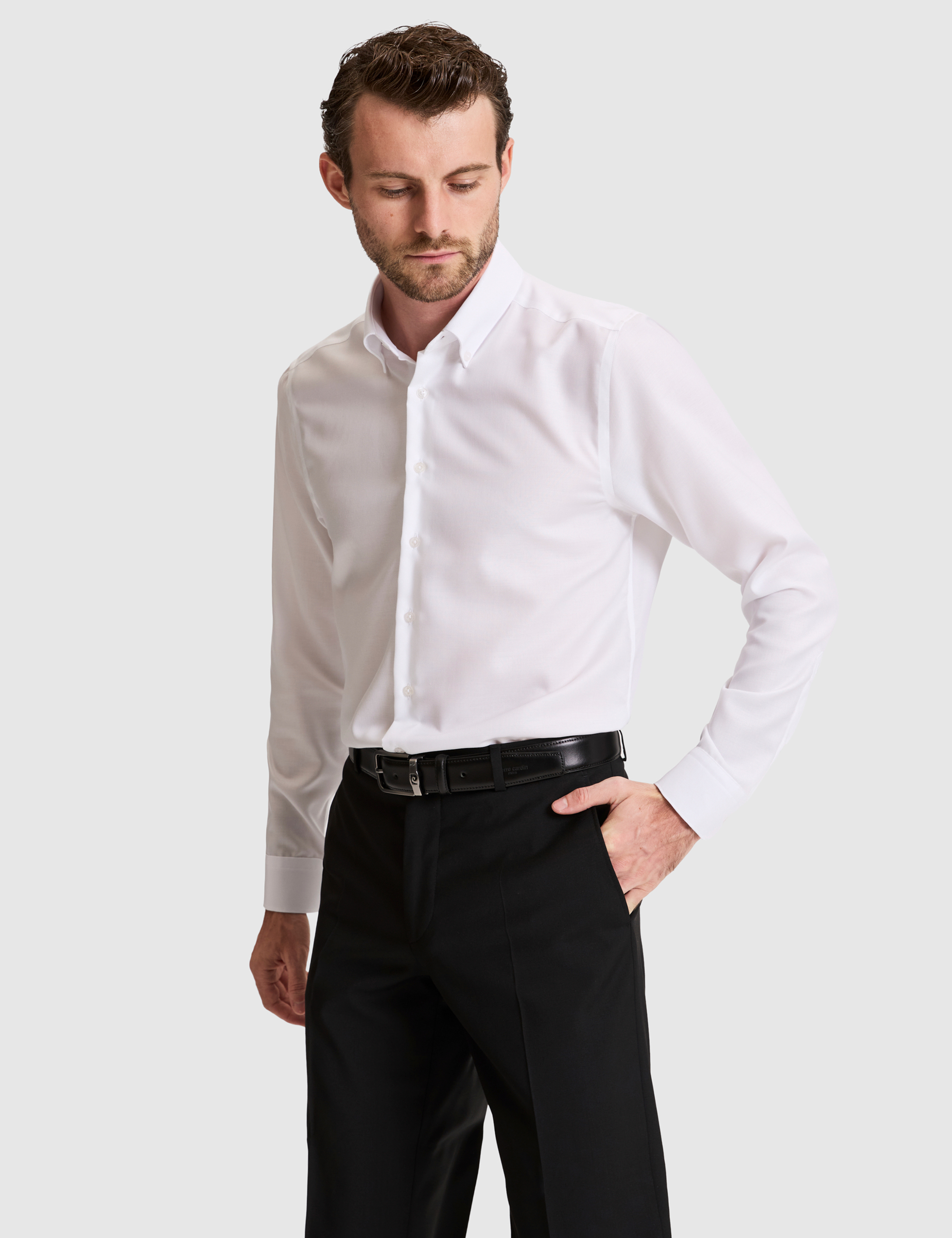 Beyaz Slim Fit Uzun Kollu Basic Gömlek - 50330128005