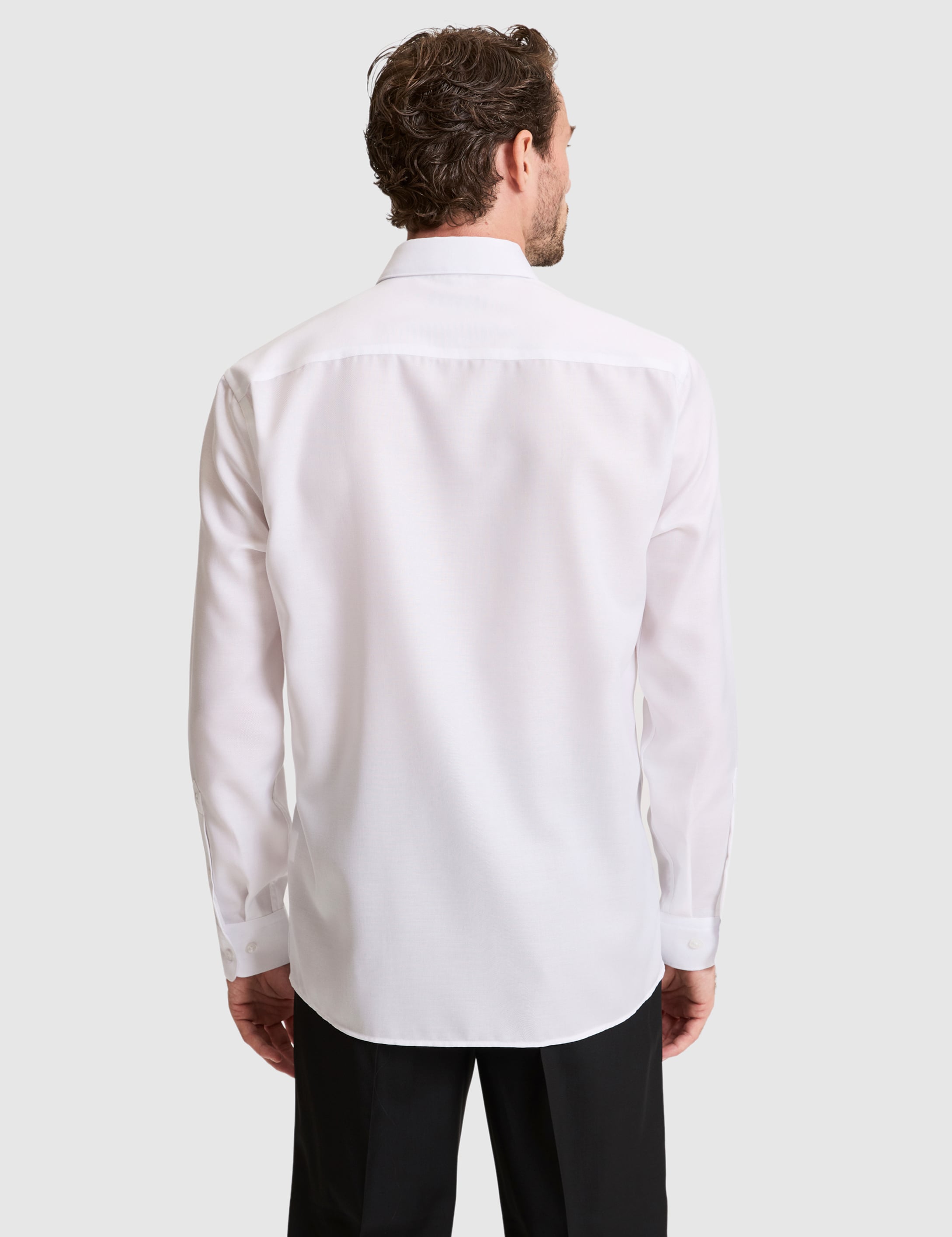 Beyaz Slim Fit Uzun Kollu Basic Gömlek - 50330128005