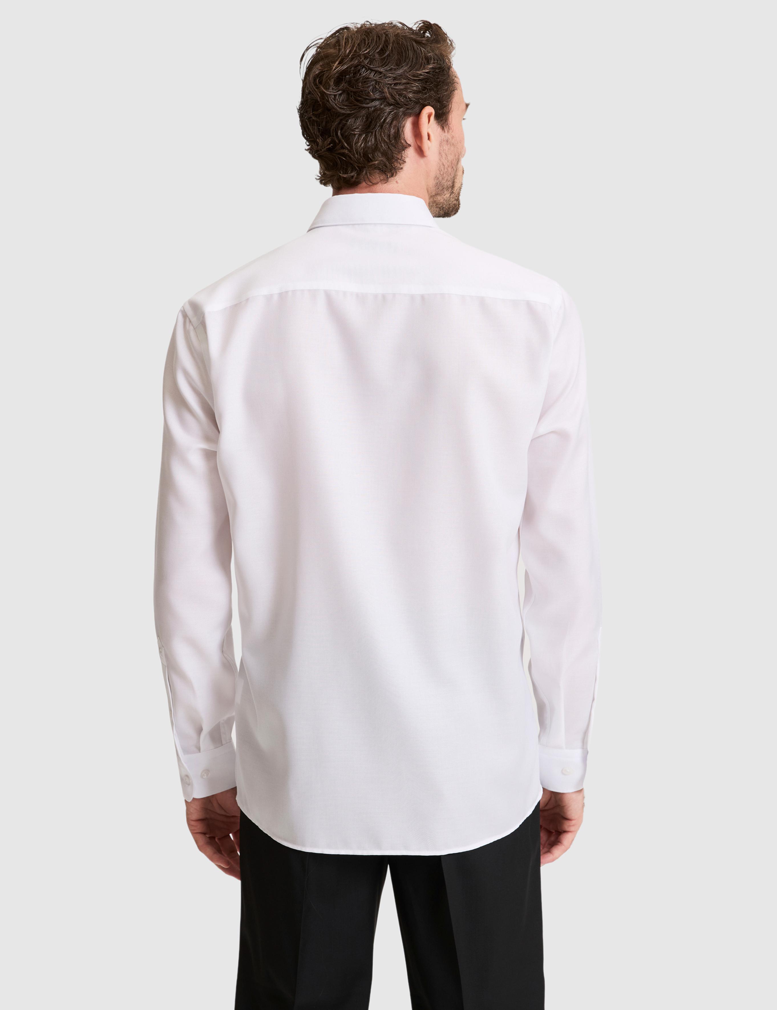 Beyaz Slim Fit Uzun Kollu Basic Gömlek