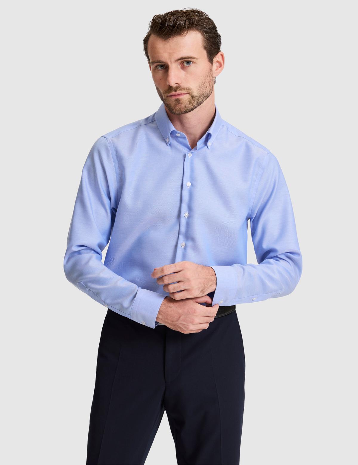 Mavi Slim Fit Uzun Kollu Basic Gömlek