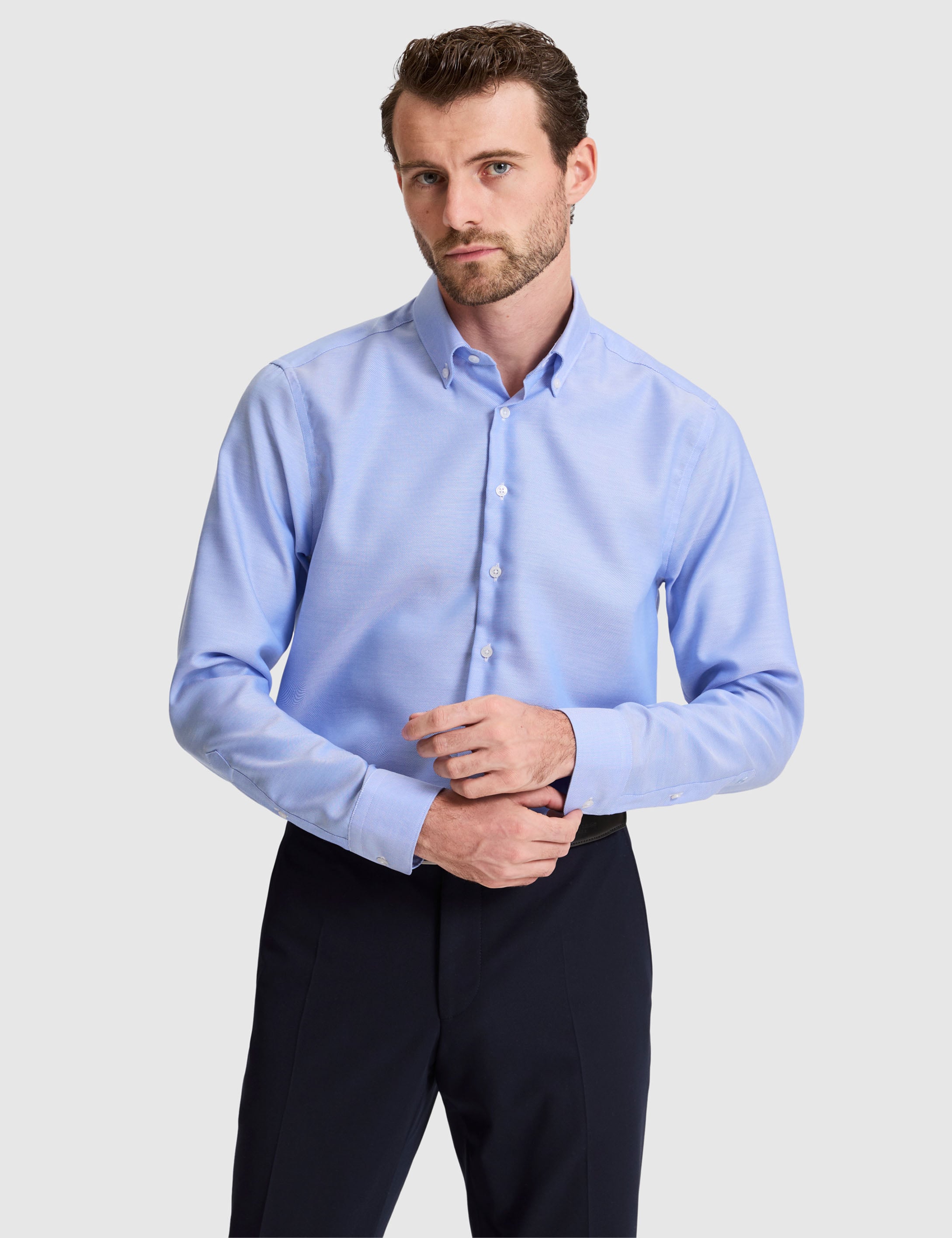Mavi Slim Fit Uzun Kollu Basic Gömlek