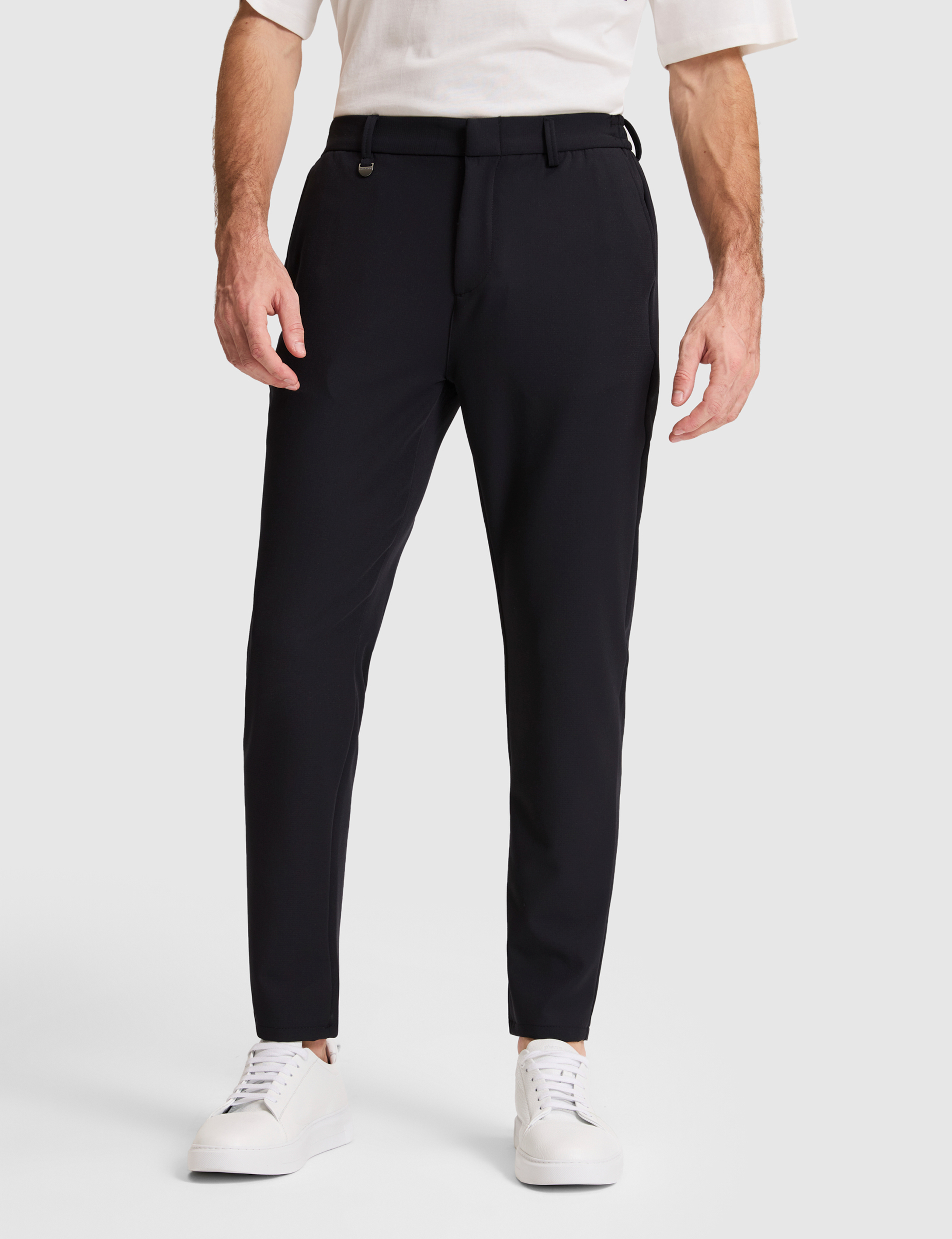 Siyah Tappered Fit Esnek Bel Pantolon - 50333529009