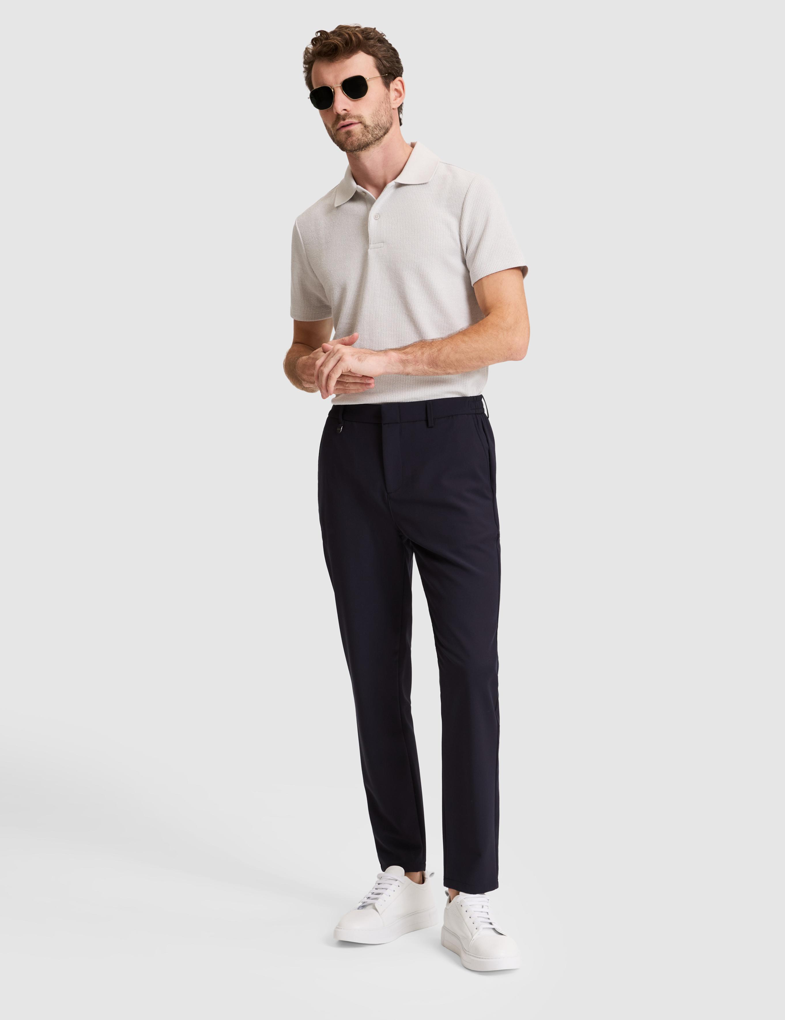Lacivert Tappered Fit Esnek Bel Pantolon