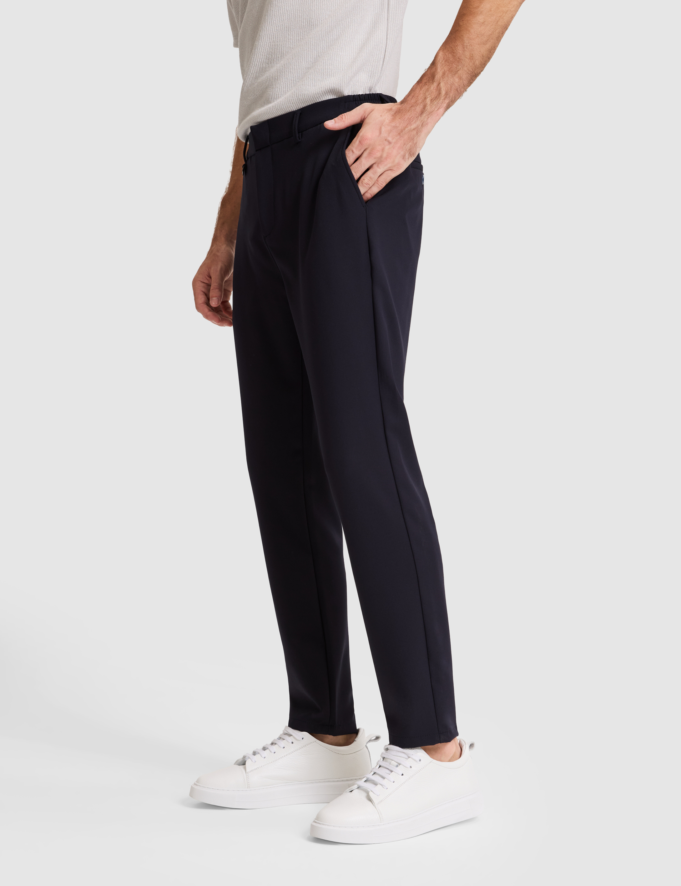 Lacivert Tappered Fit Esnek Bel Pantolon - 50333529042