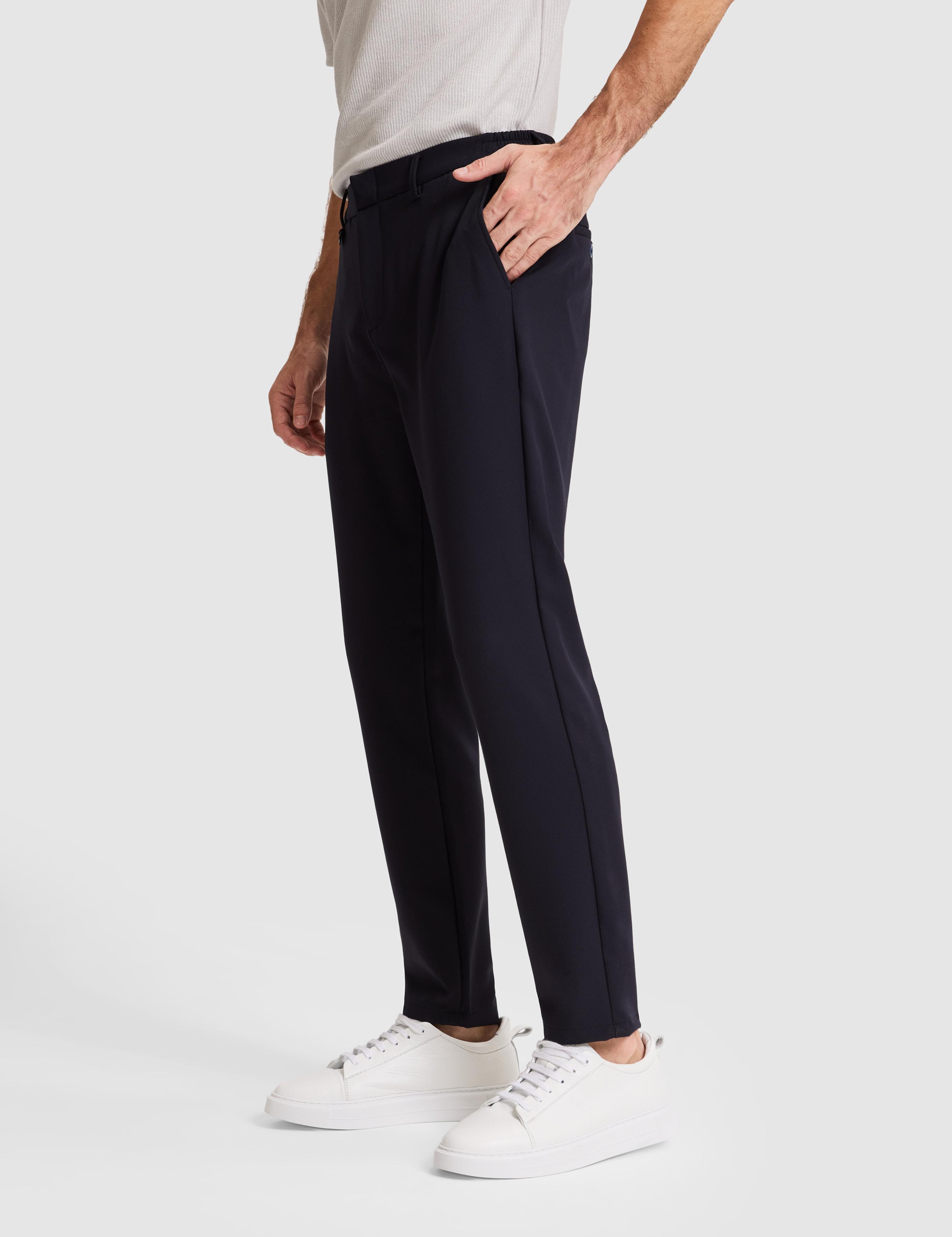 Lacivert Tappered Fit Esnek Bel Pantolon