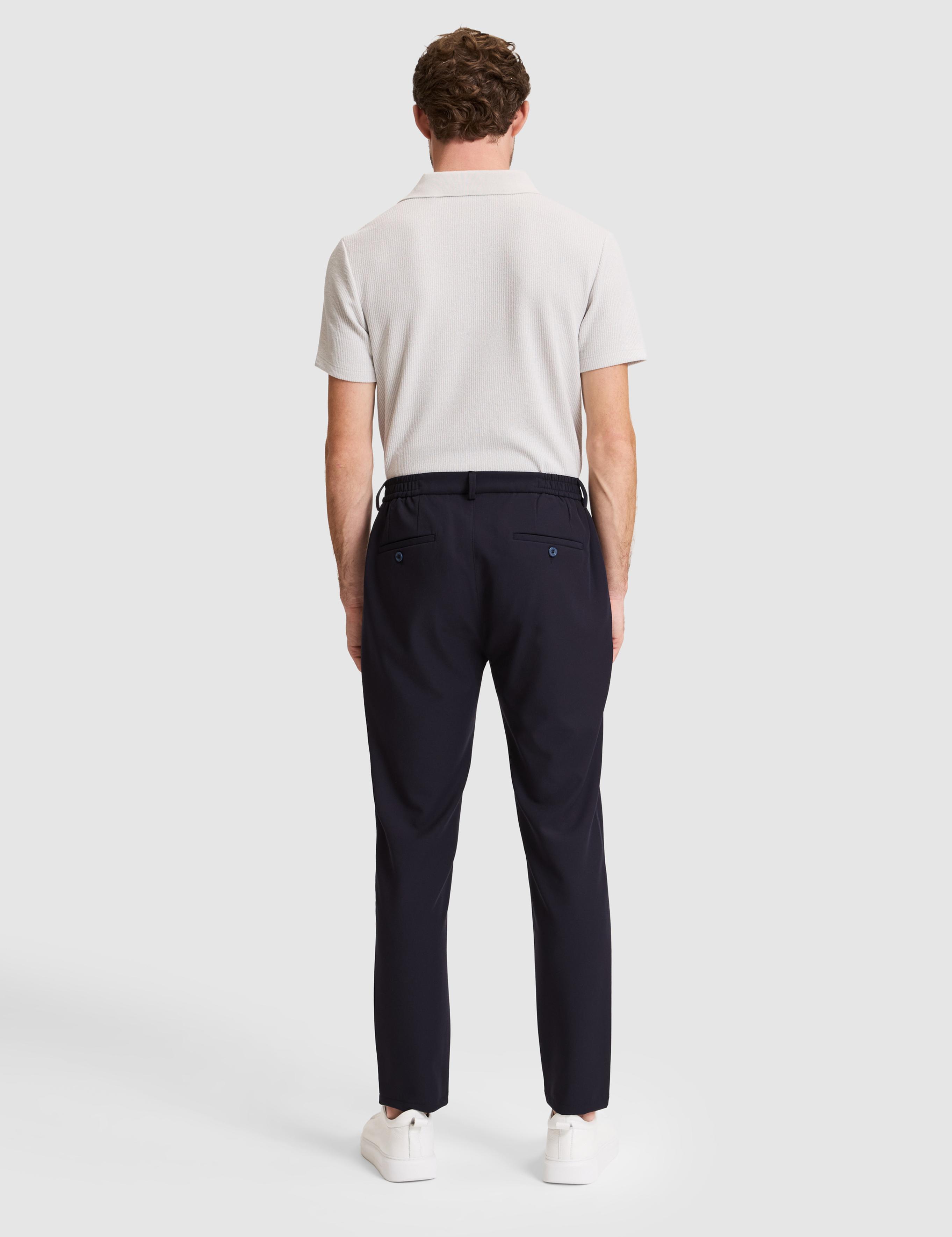 Lacivert Tappered Fit Esnek Bel Pantolon
