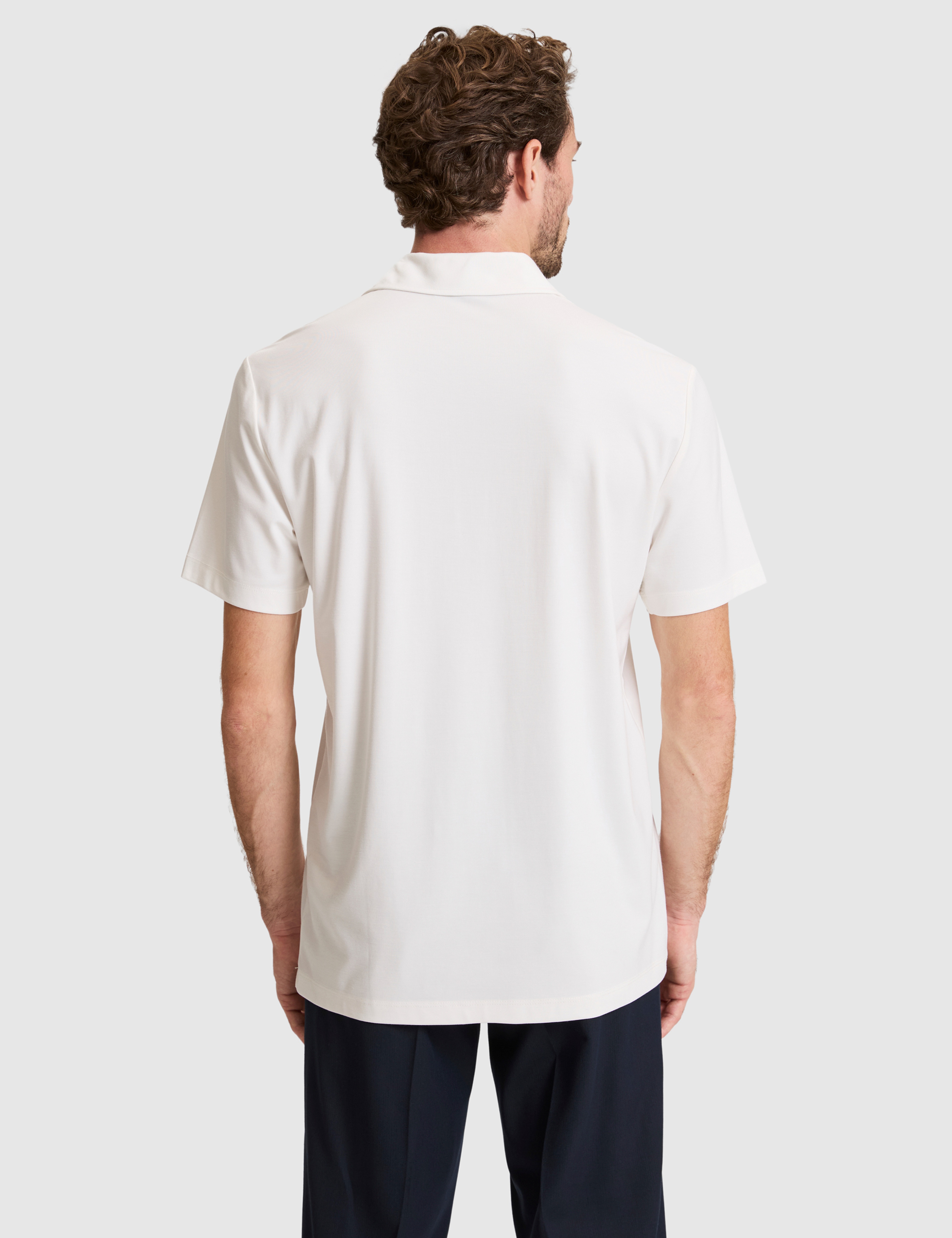 Ekru Regular Fit Düğmeli Polo Yaka Tişört - Image 5