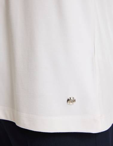 Ekru Regular Fit Düğmeli Polo Yaka Tişört