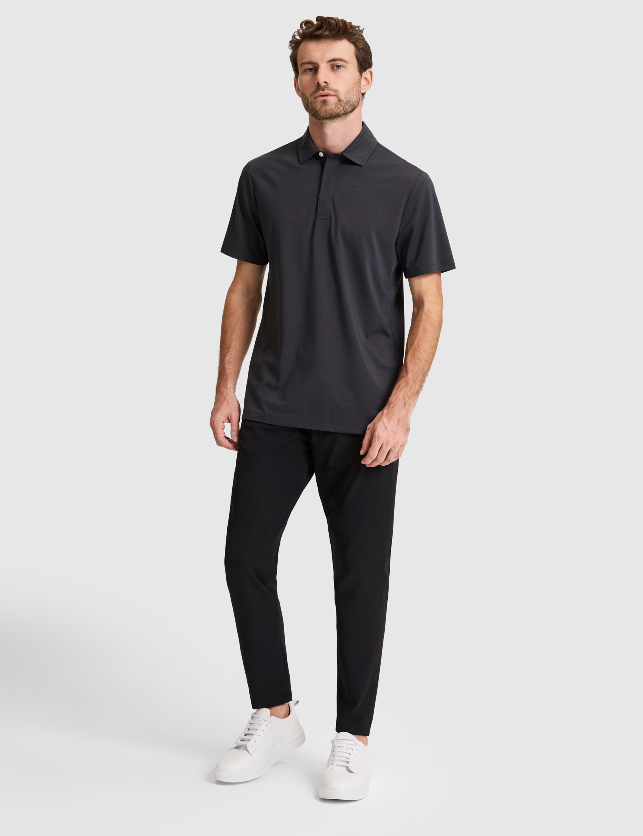 Antrasit Regular Fit Düğmeli Polo Yaka Tişört - 50321212054