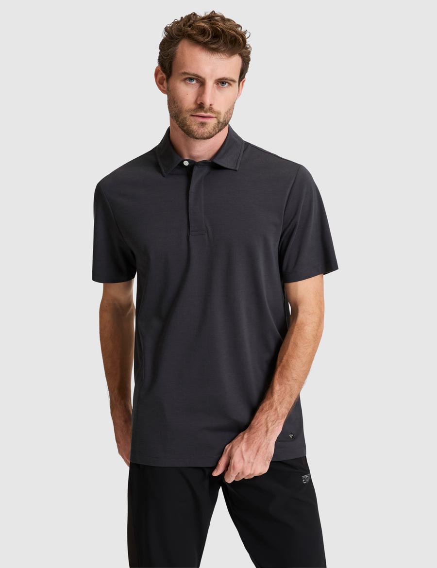 Antrasit Regular Fit Düğmeli Polo Yaka Tişört