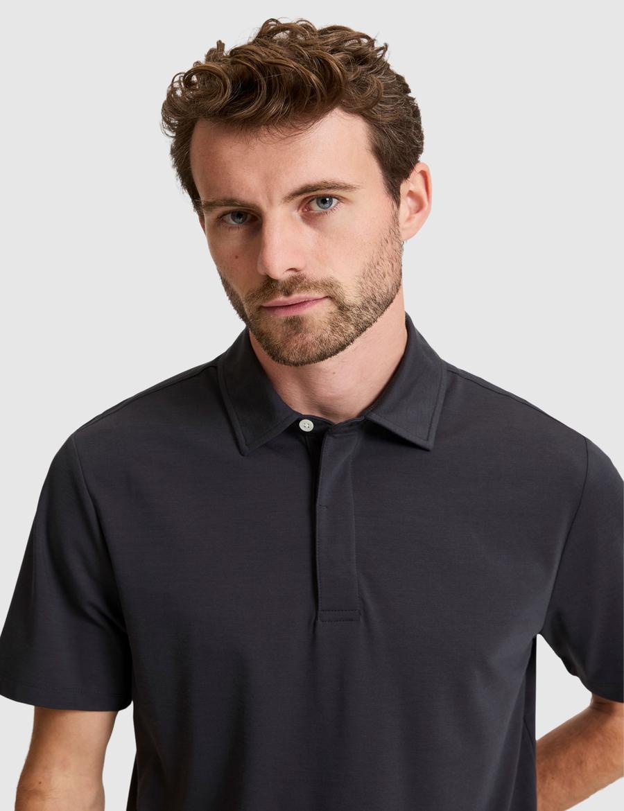 Antrasit Regular Fit Düğmeli Polo Yaka Tişört