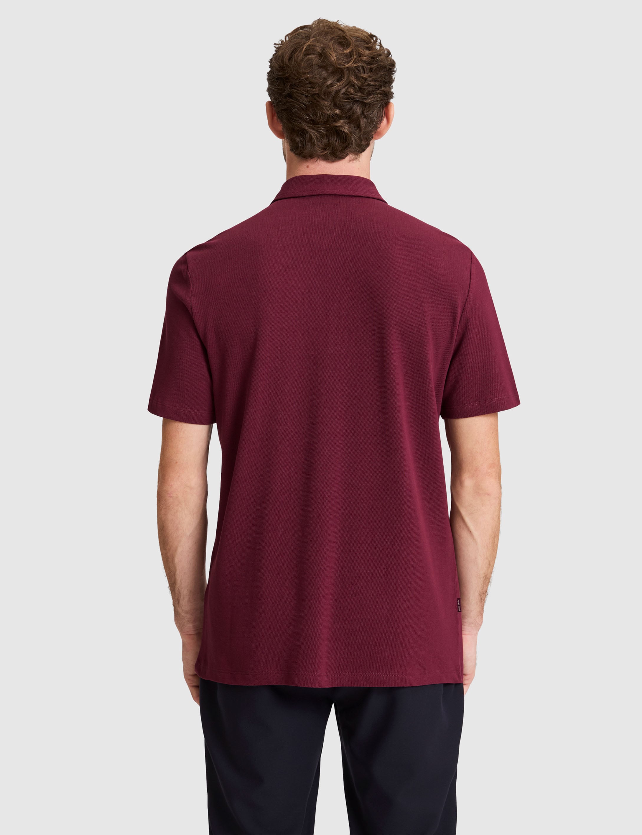 Bordo Regular Fit Fermuarlı Polo Yaka Tişört - 50334988034