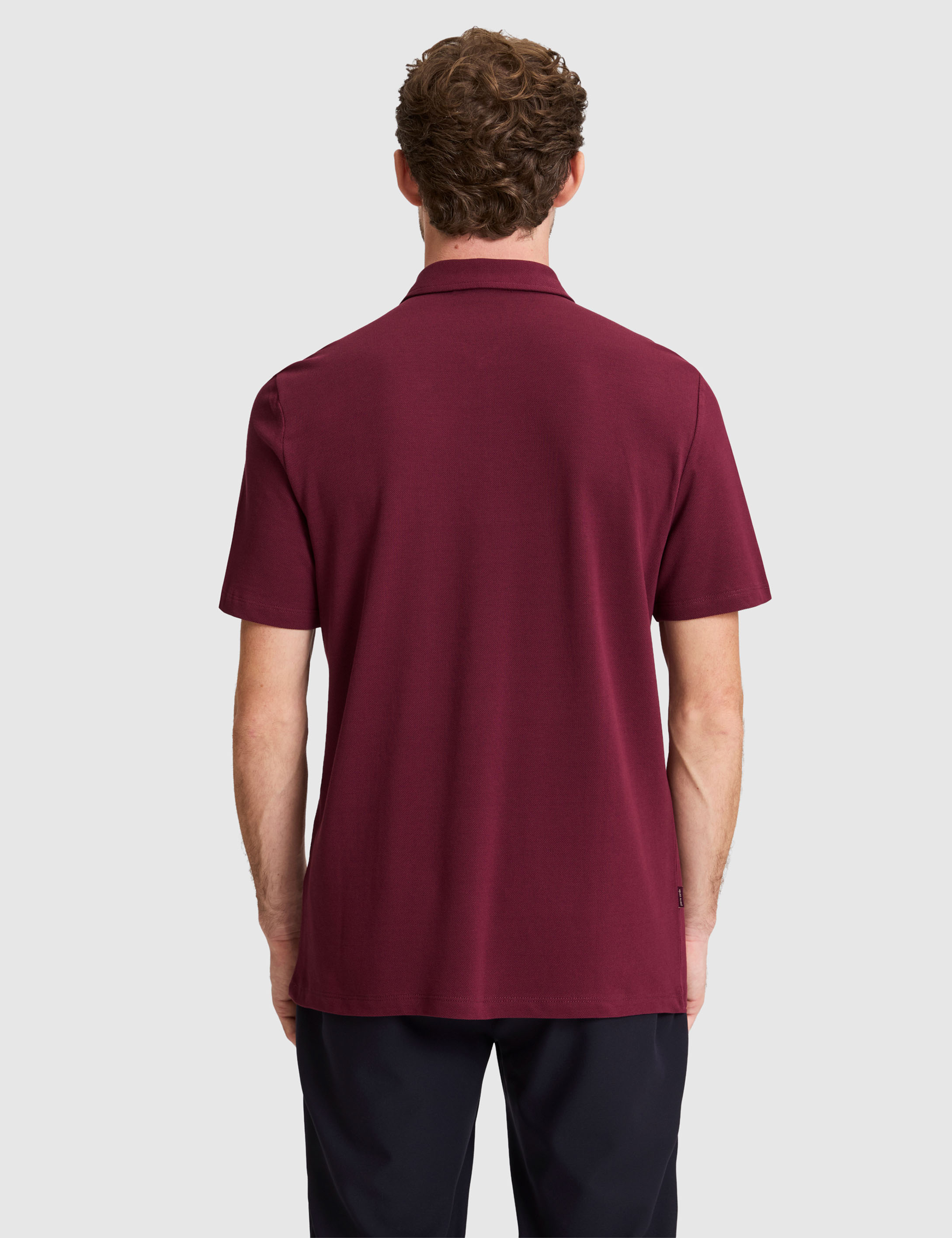 Bordo Regular Fit Fermuarlı Polo Yaka Tişört - 50334988034