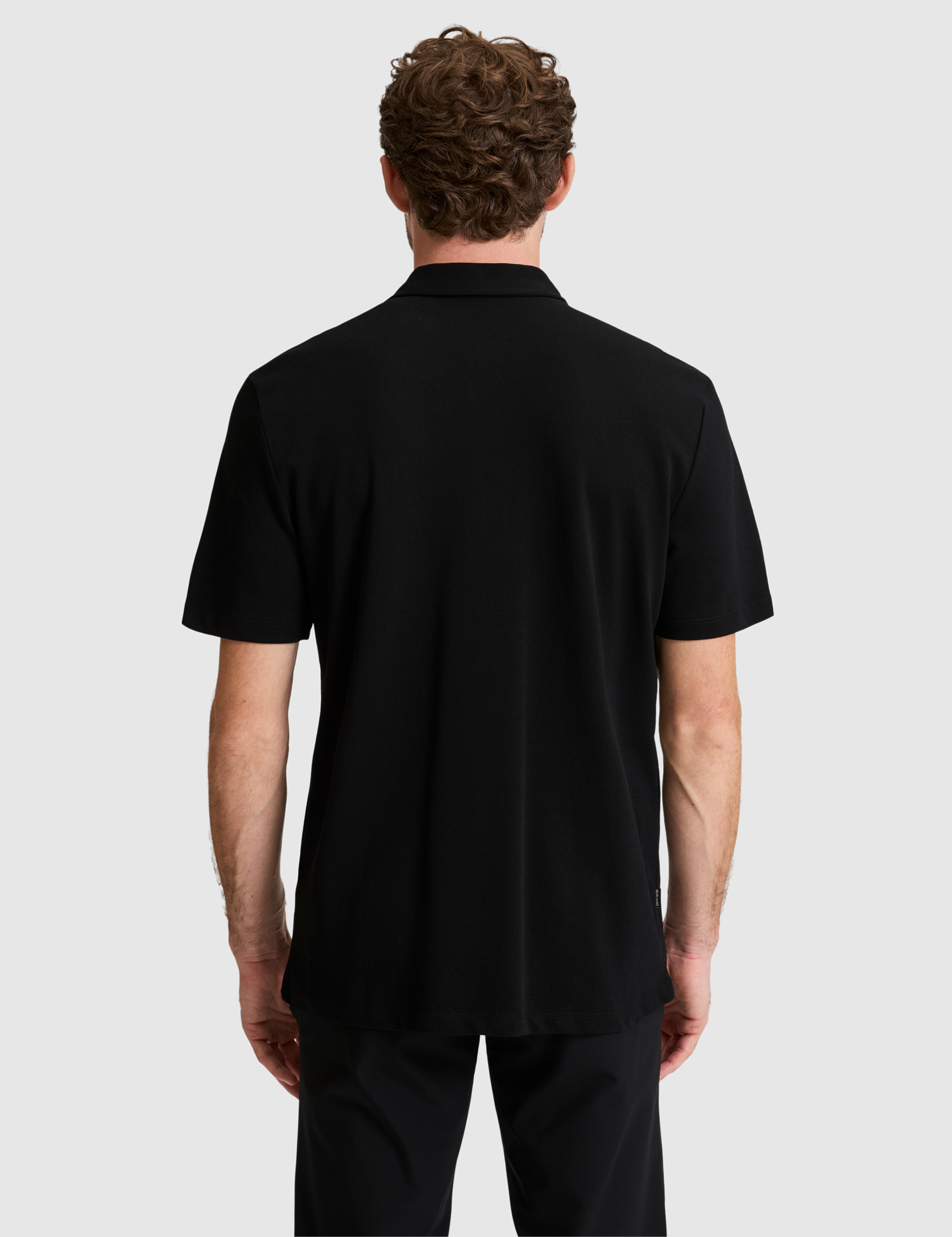 Siyah Regular Fit Fermuarlı Polo Yaka Tişört - 50334988016