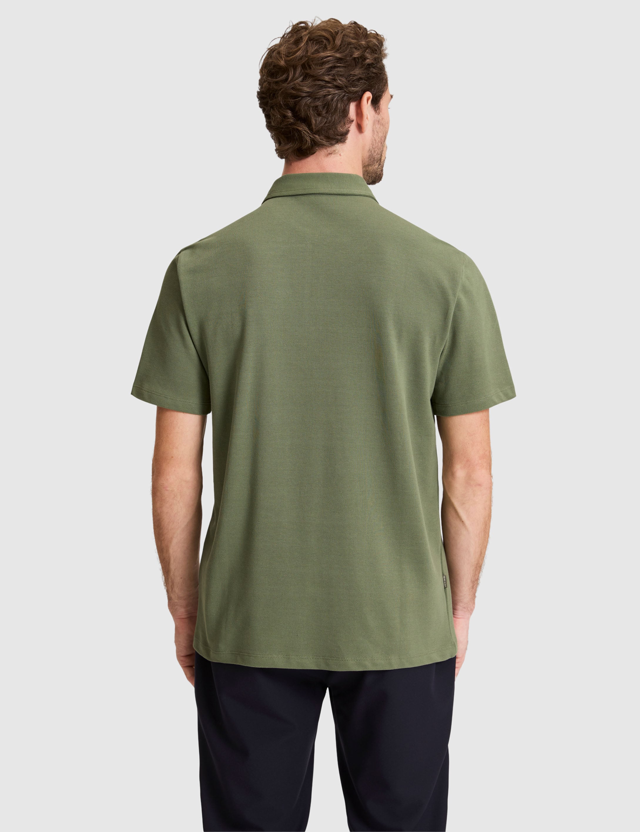 Haki Regular Fit Fermuarlı Polo Yaka Tişört - 50334988023