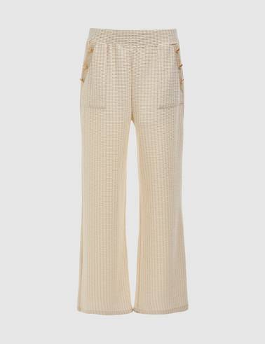 Ekru Flare Fit Eşofman Altı