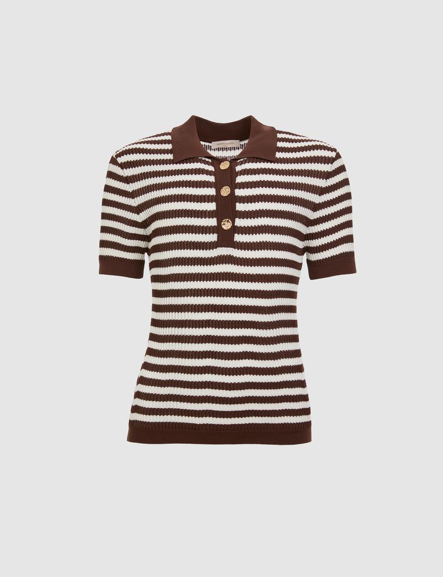 Kahverengi Slim Fit Polo Yaka Tişört