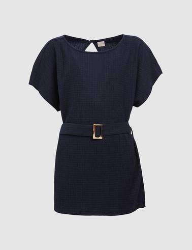 Lacivert Comfort Fit Örme Bluz