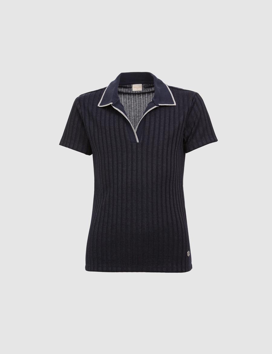 Lacivert Slim Fit Polo Yaka Basic Tişört