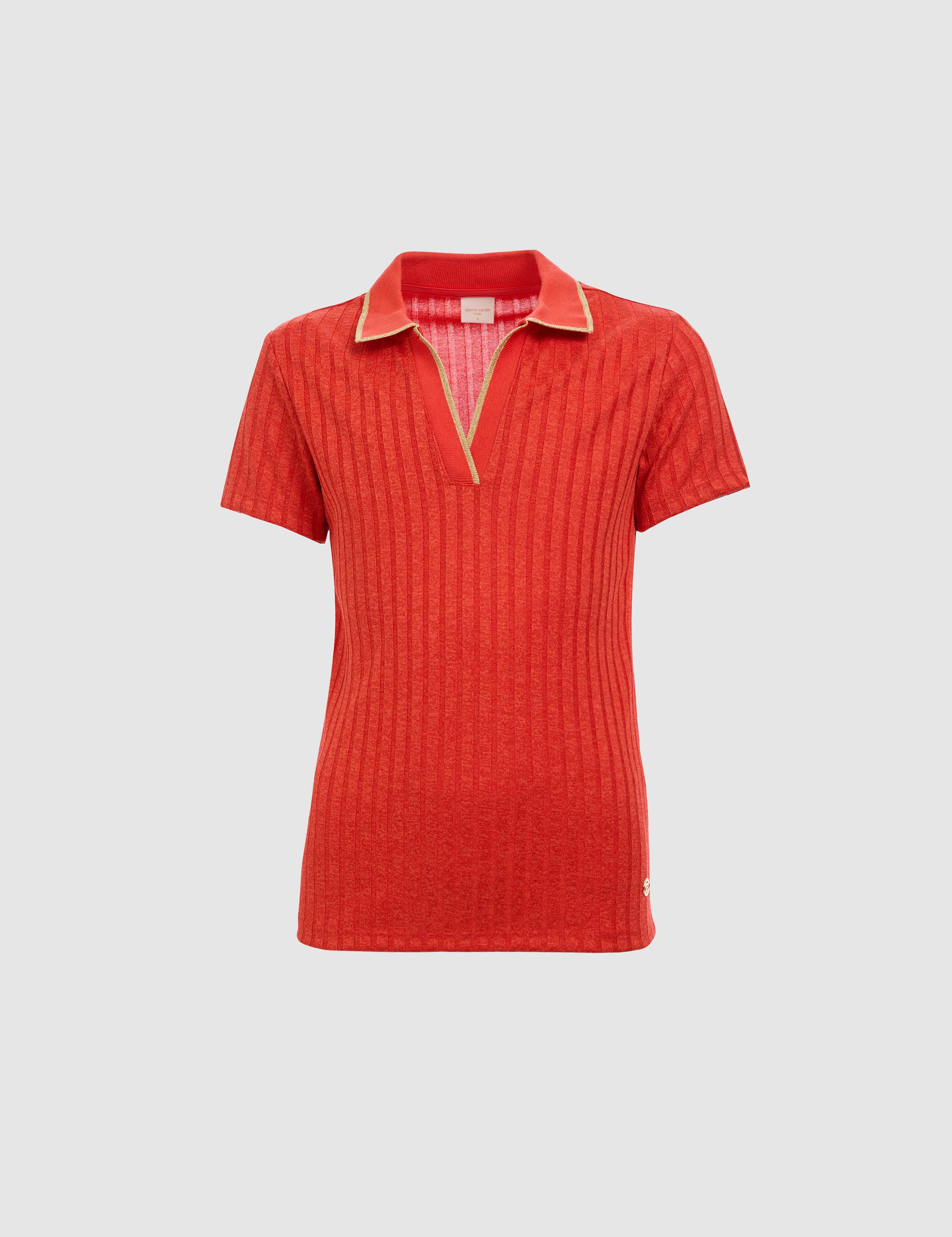Kırmızı Slim Fit Polo Yaka Basic Tişört