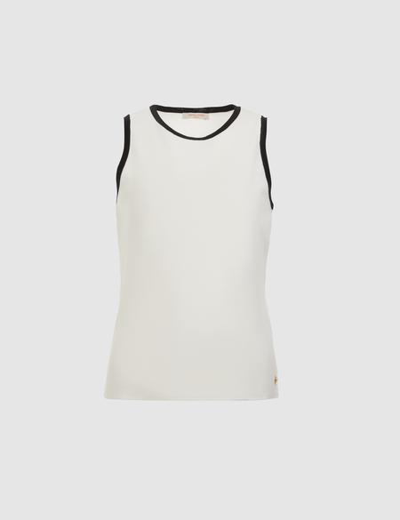 Beyaz Slim Fit Triko Tişört - 50324146008