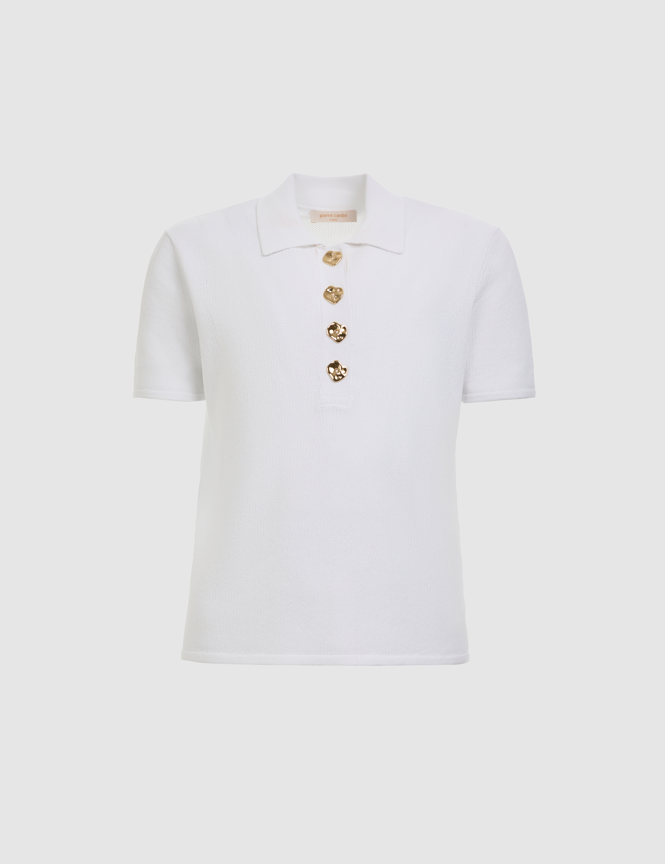 Beyaz Slim Fit Polo Yaka Triko Tişört - 50324127004