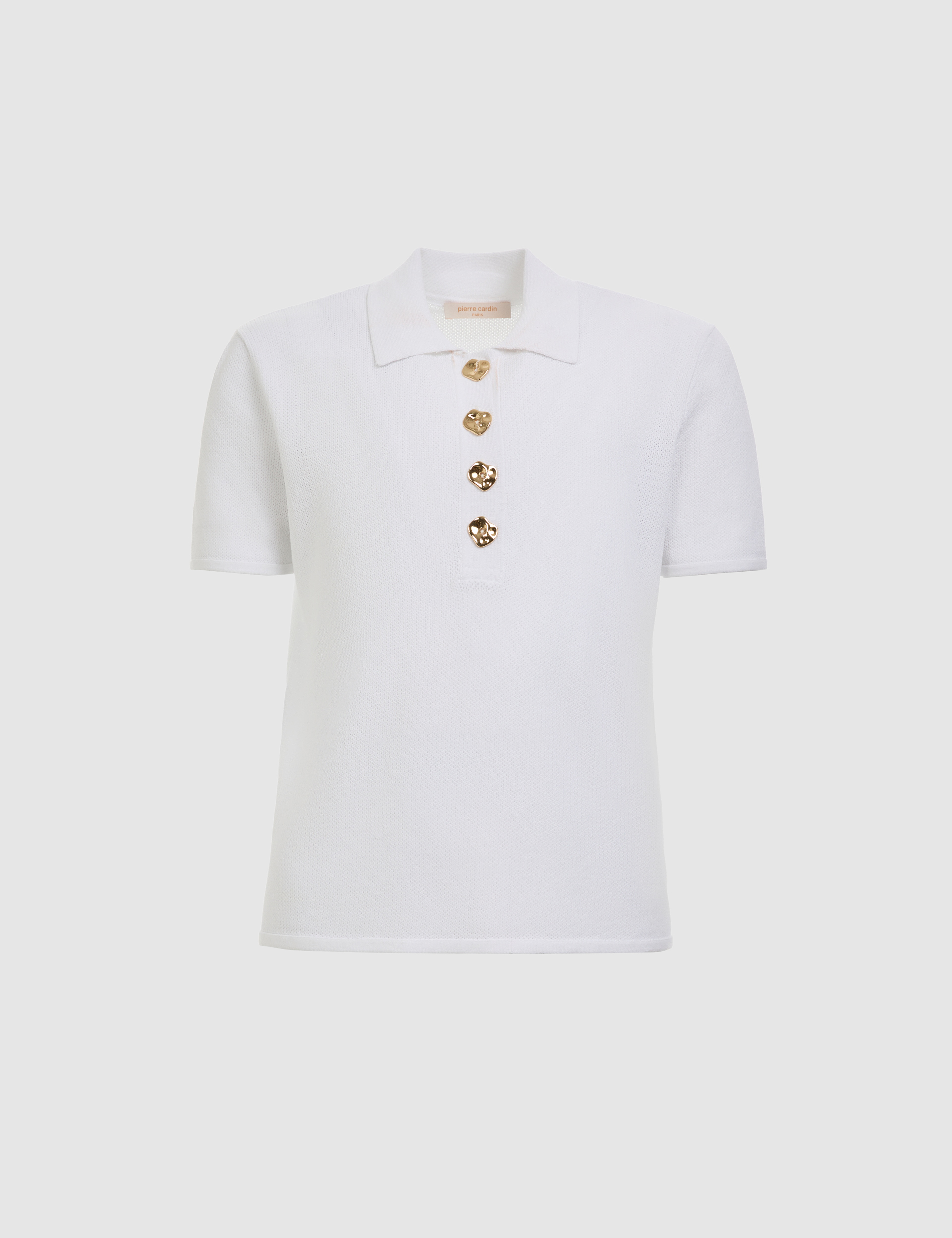 Beyaz Slim Fit Polo Yaka Triko Tişört