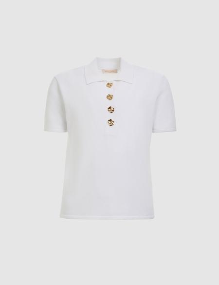 Beyaz Slim Fit Polo Yaka Triko Tişört - 50324127004