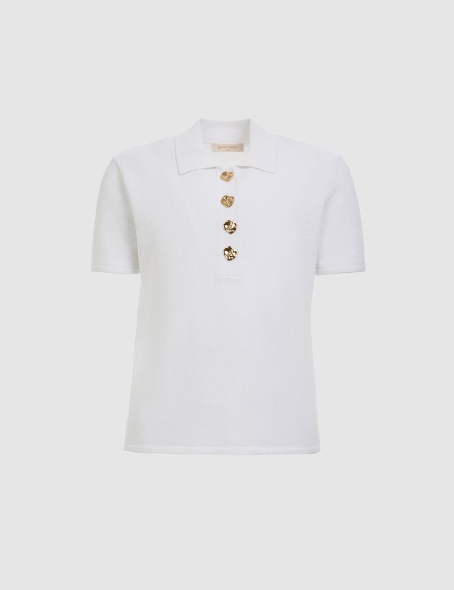 Beyaz Slim Fit Polo Yaka Triko Tişört