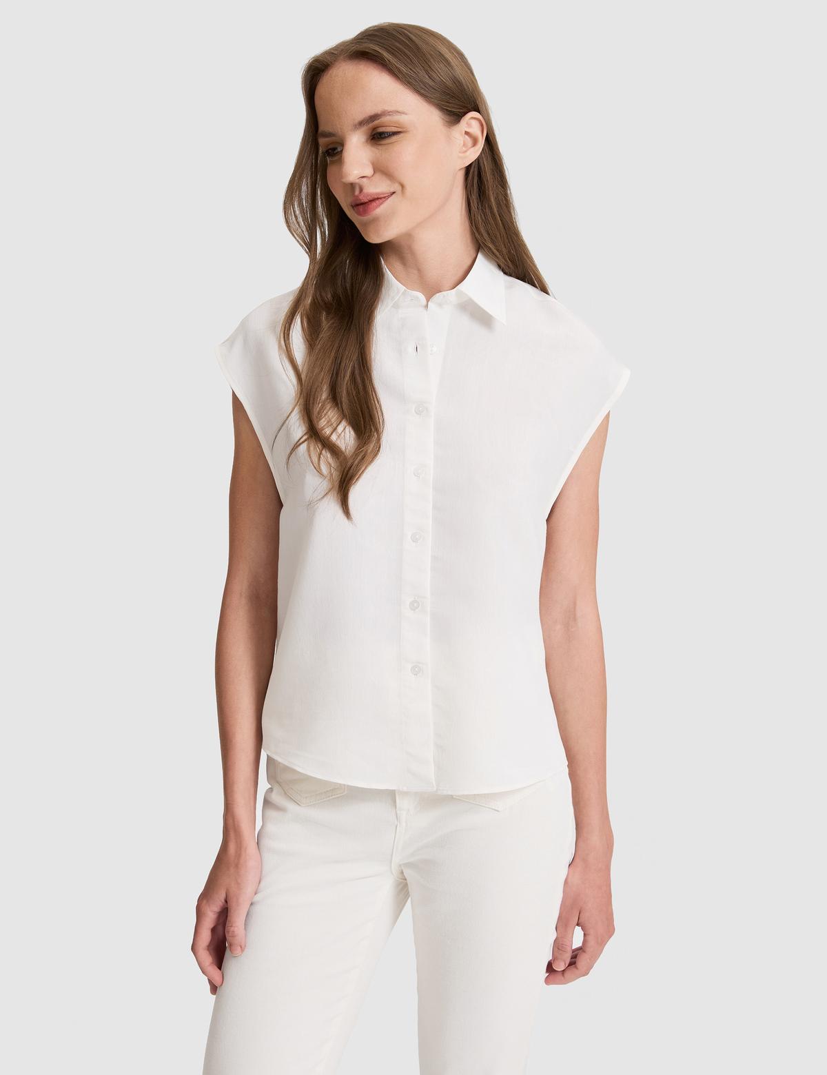 Beyaz Comfort Fit Kısa Kollu Gömlek