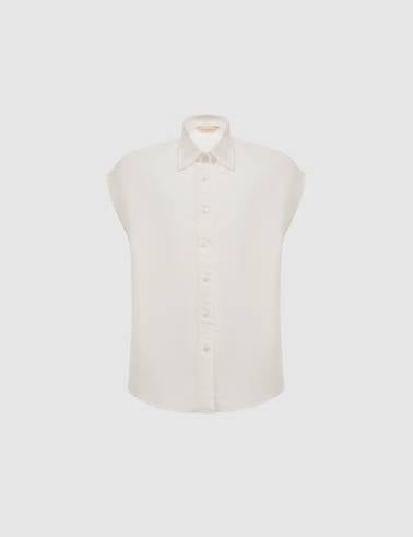 Beyaz Comfort Fit Kısa Kollu Gömlek
