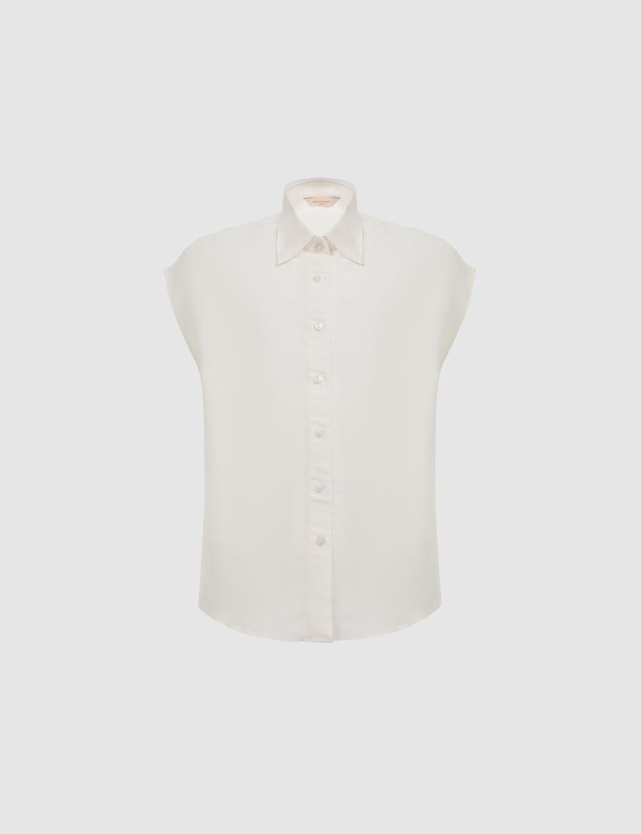Beyaz Comfort Fit Kısa Kollu Gömlek