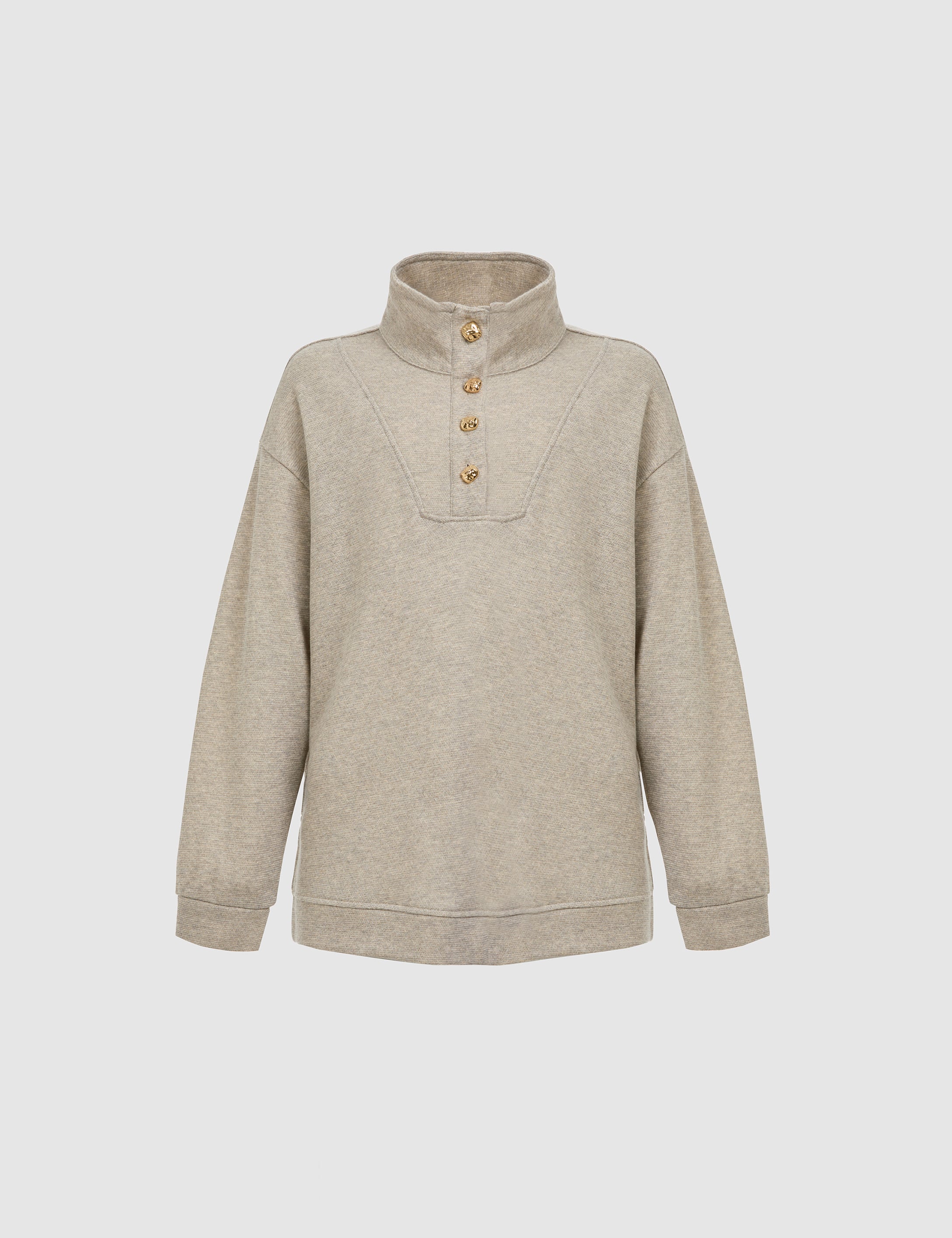 Bej Oversize Sweatshirt - 50319901018