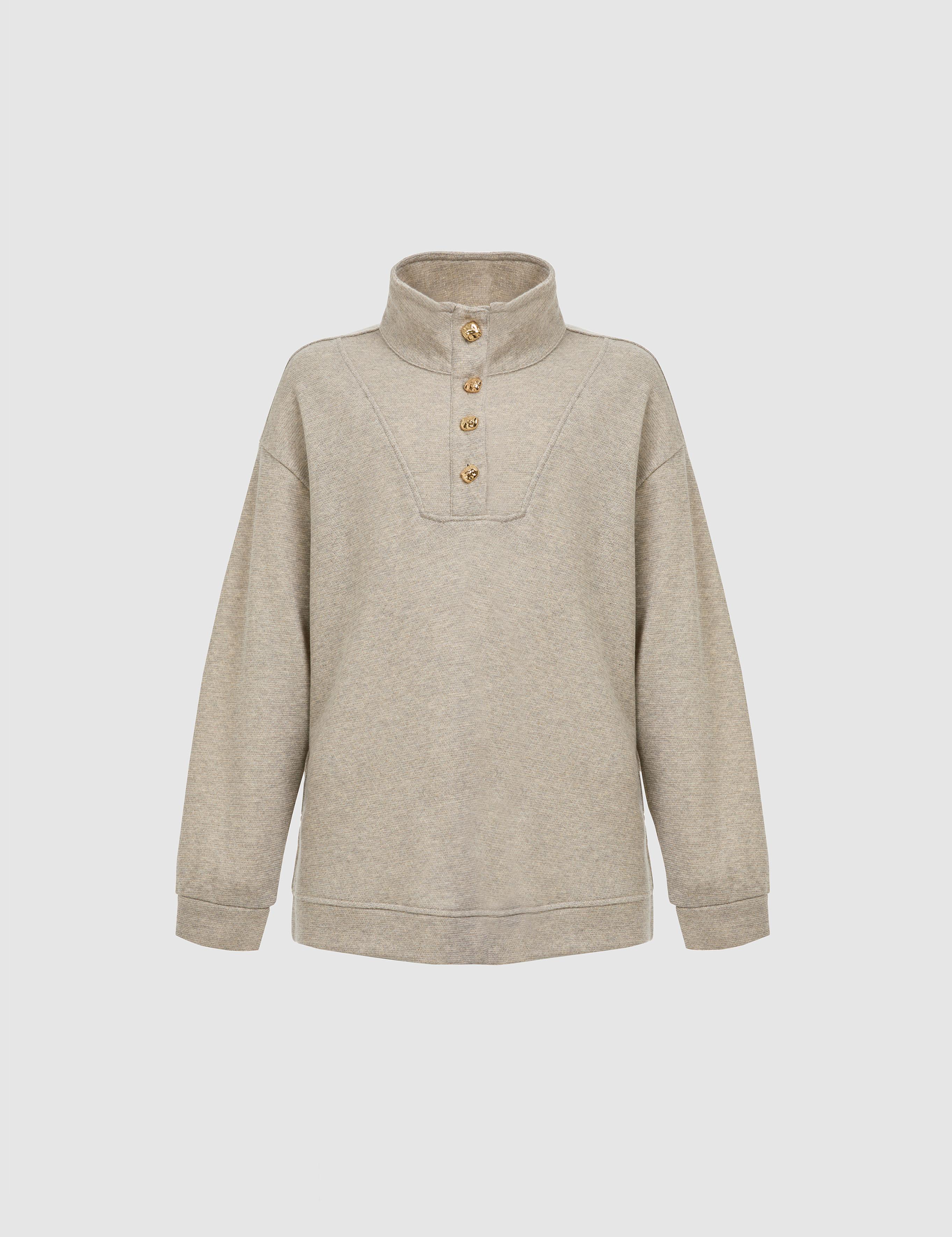 Bej Oversize Sweatshirt
