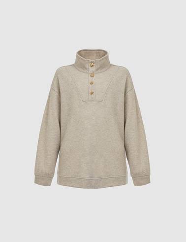 Bej Oversize Sweatshirt