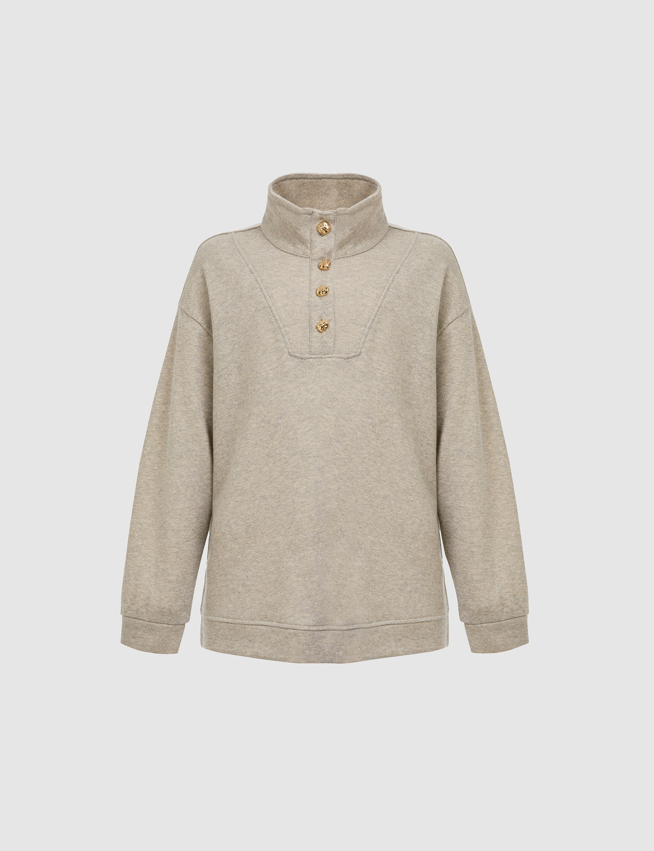 Bej Oversize Sweatshirt - 50319901018