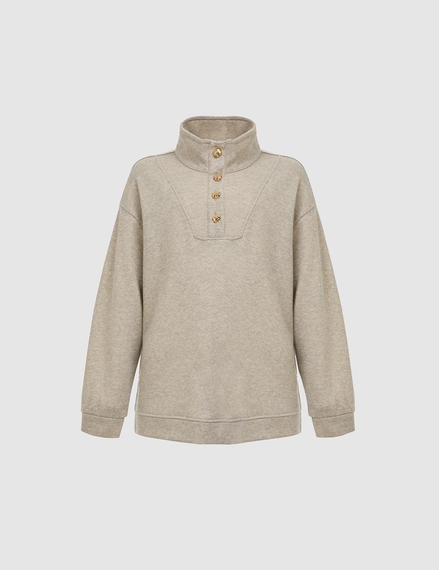 Bej Oversize Sweatshirt