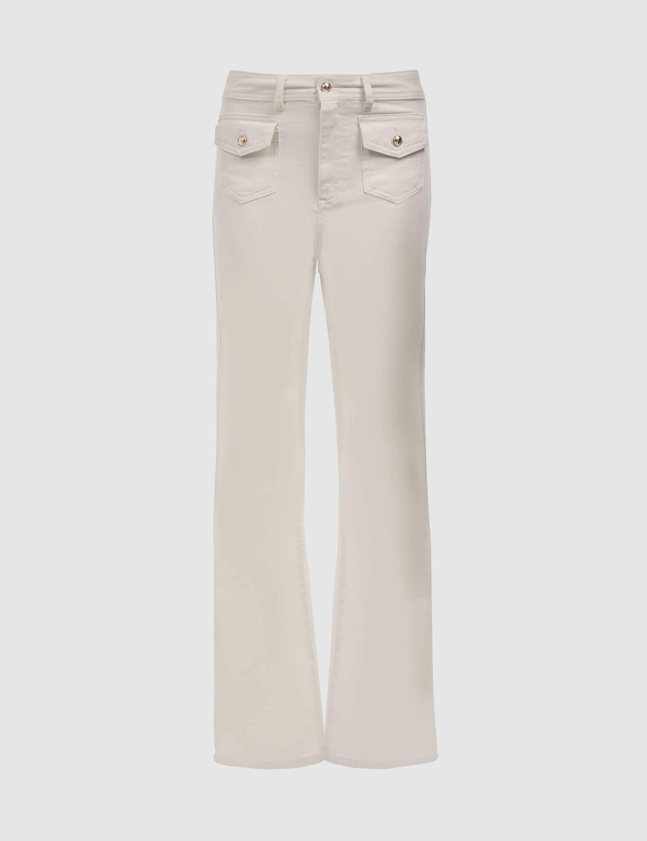 Ekru Skinny Flare Jean Pantolon - Image 7