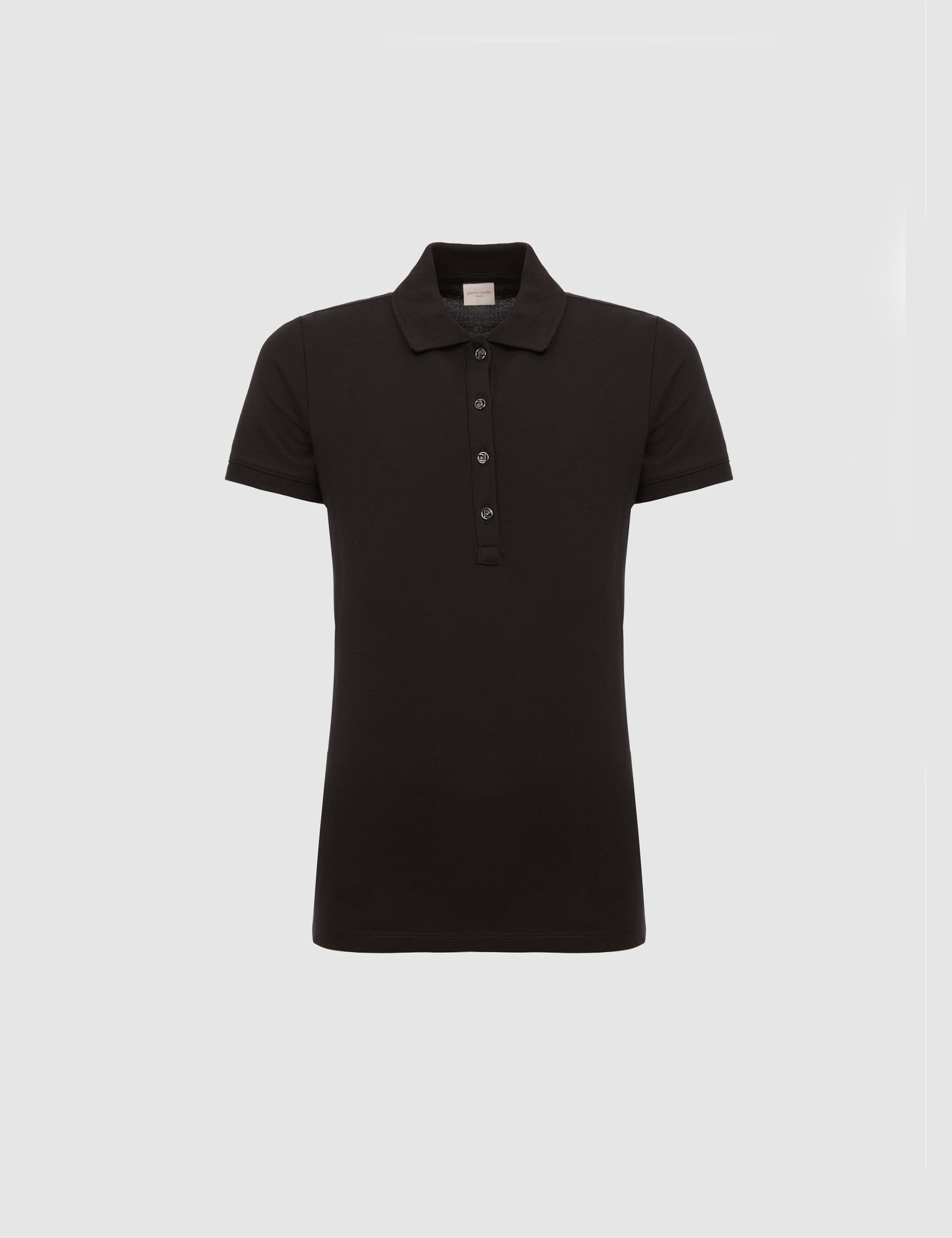 Siyah Slim Fit Pamuklu Polo Yaka Basic Tişört - 50325456038