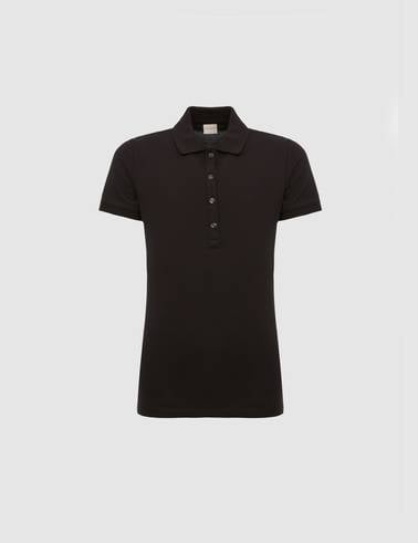 Siyah Slim Fit Pamuklu Polo Yaka Basic Tişört