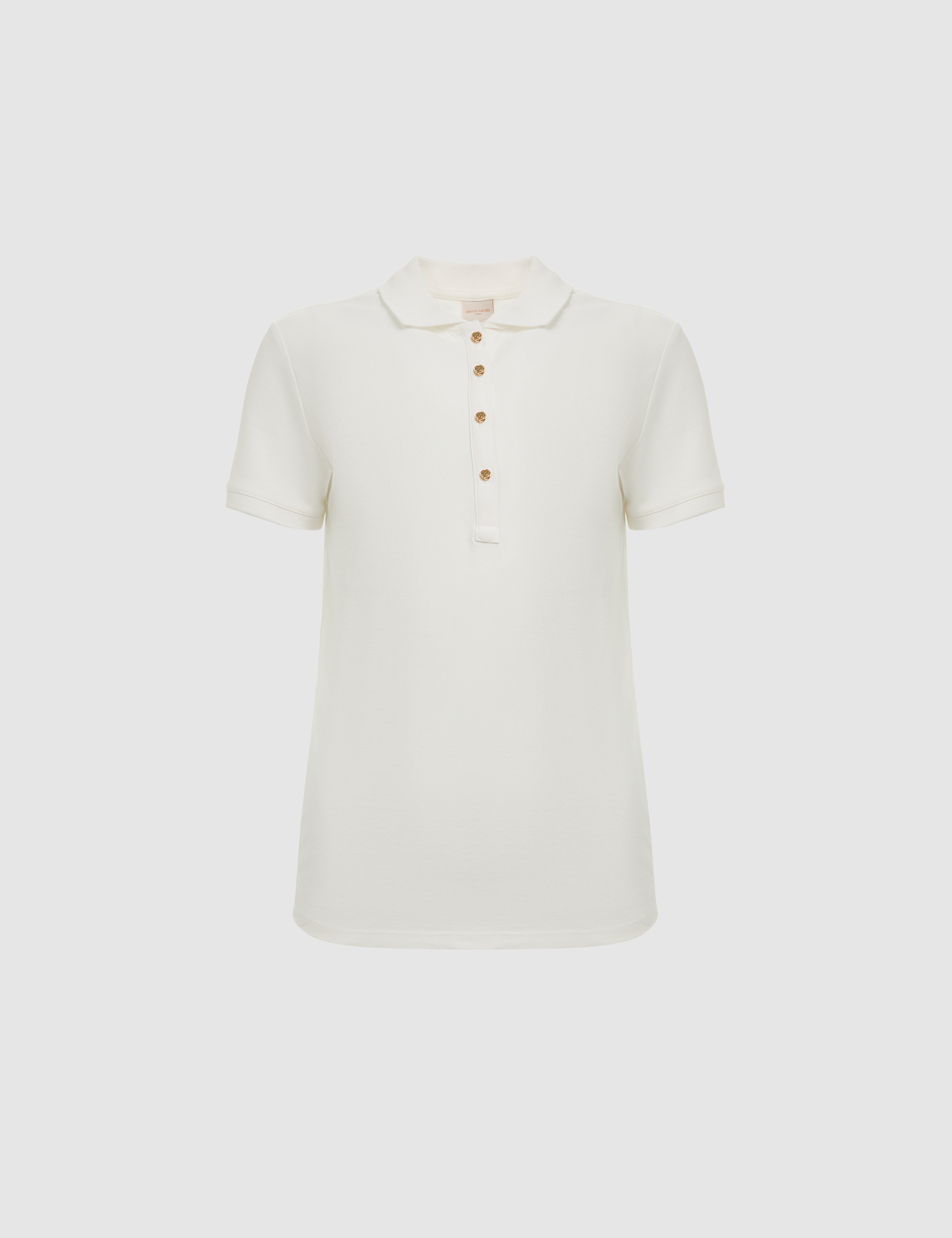 Beyaz Slim Fit Pamuklu Polo Yaka Basic Tişört - Image 7
