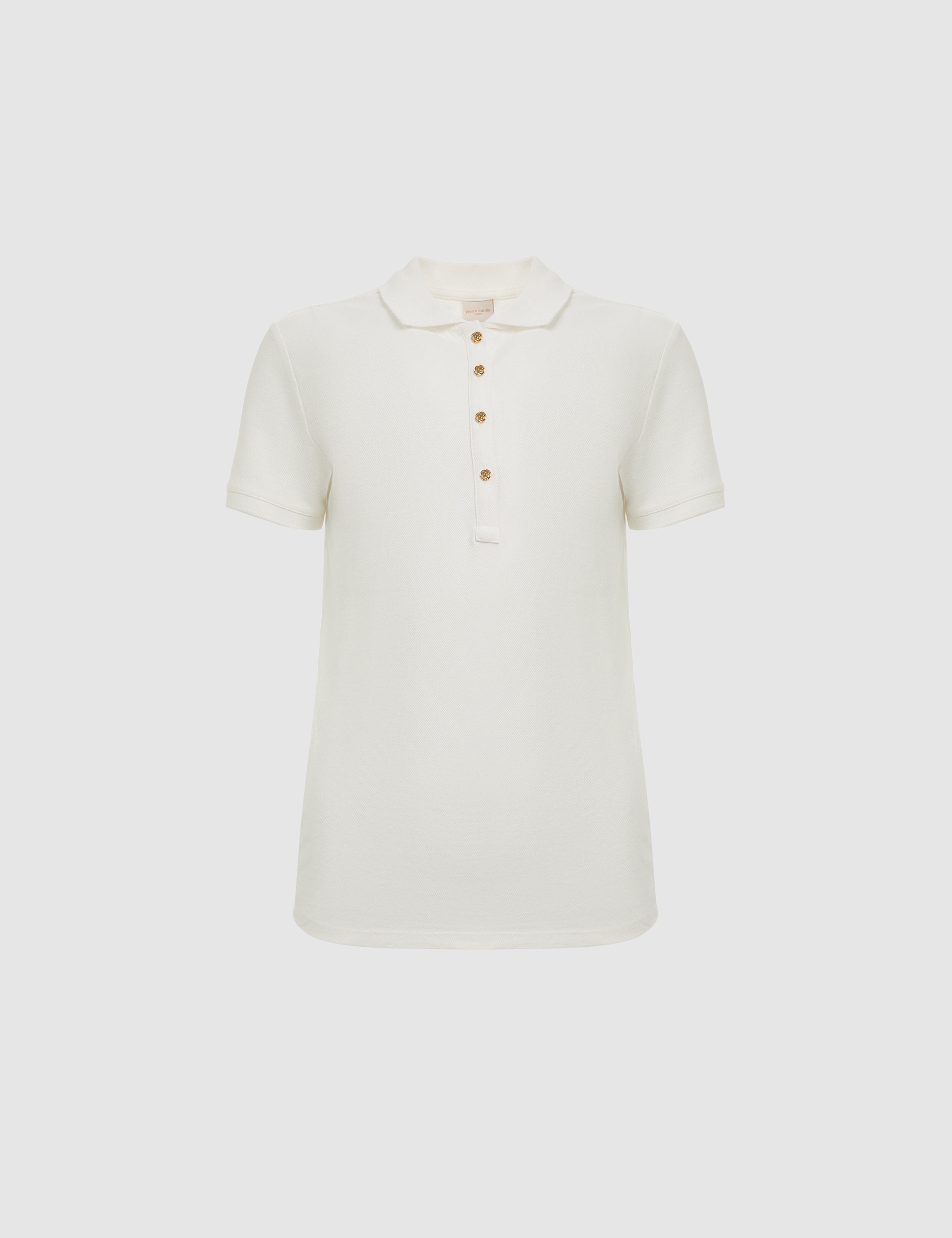 Beyaz Slim Fit Pamuklu Polo Yaka Basic Tişört