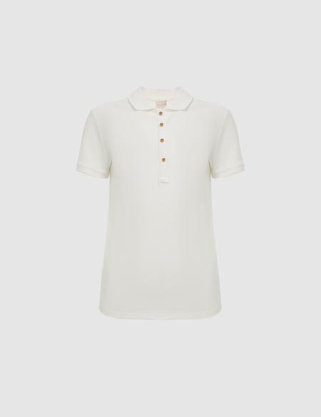 Beyaz Slim Fit Pamuklu Polo Yaka Basic Tişört - 50325456072
