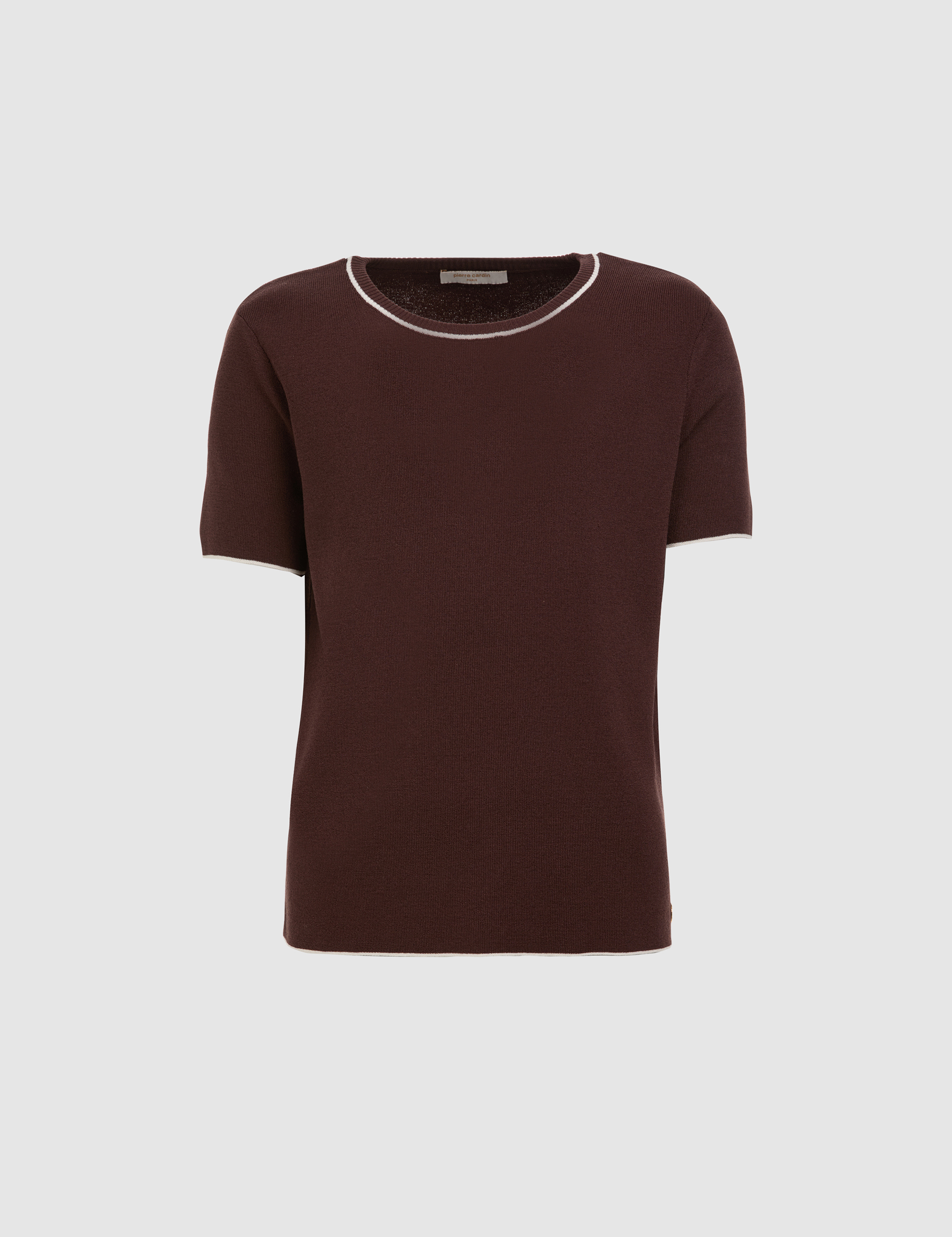 Kahverengi Slim Fit Triko Tişört - 50326921001