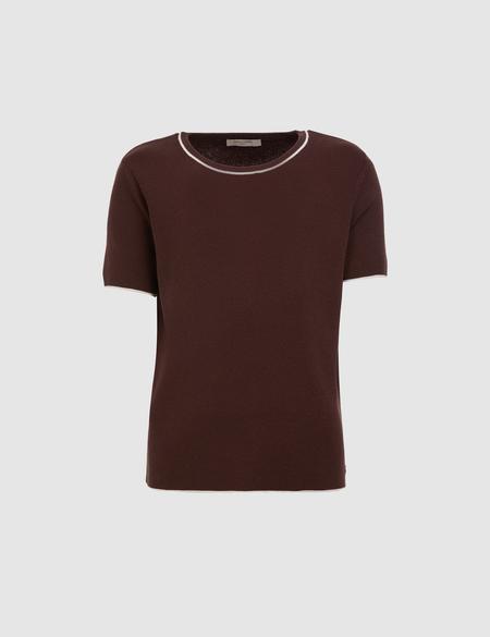 Kahverengi Slim Fit Triko Tişört - 50326921001