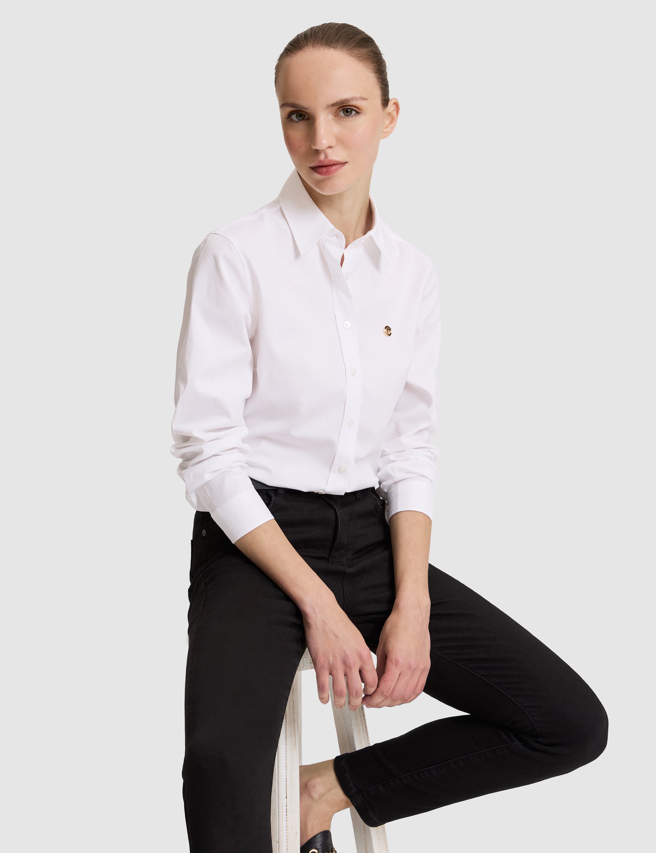Beyaz Slim Fit Pamuklu Basic Gömlek - 50328627015