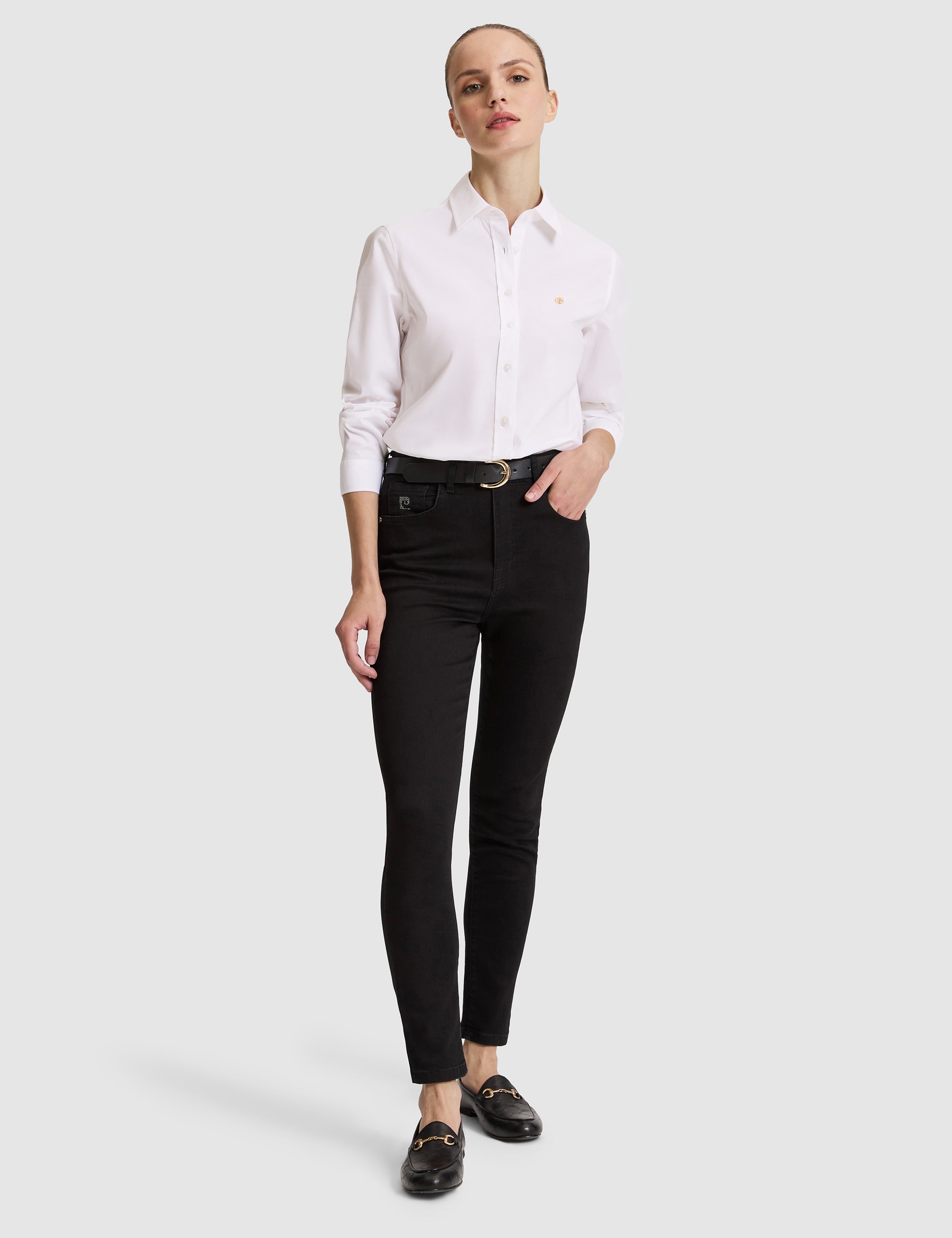 Beyaz Slim Fit Pamuklu Basic Gömlek - 50328627015