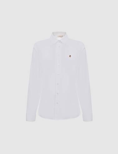 Beyaz Slim Fit Pamuklu Basic Gömlek